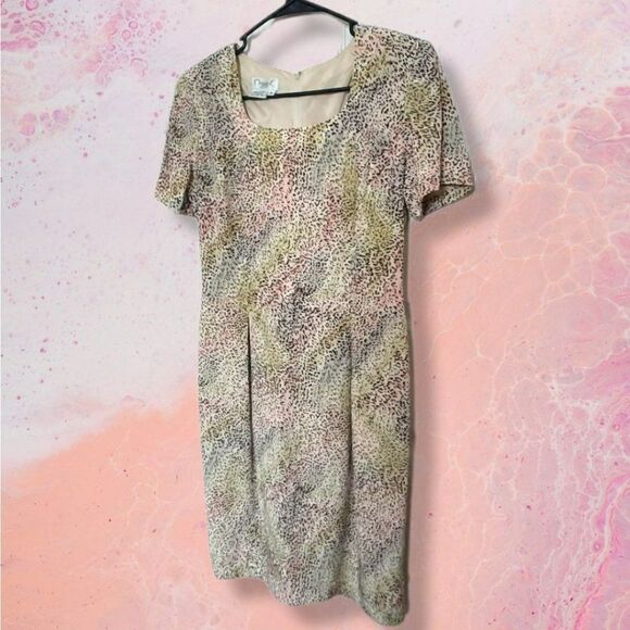 Maggy L Vintage Silk Animal Print Dress sz 4 - Picture 3 of 7